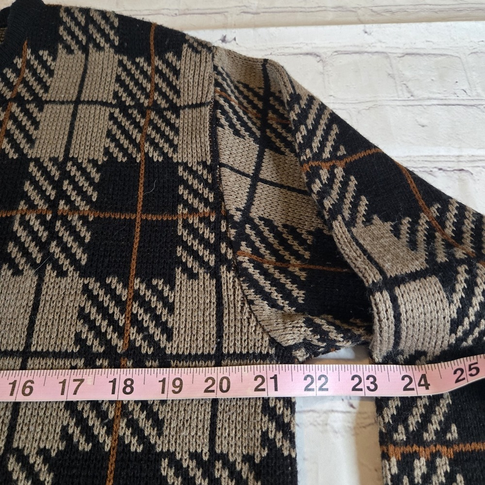 Tally Ho Vtg 90s Pollak Nova Check Plaid Cardigan XL Academia Preppy Old Money - Picture 5 of 6